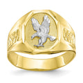 IB Goodman 10k and White Rhodium Mens Eagle Ring, 3.48 g