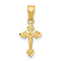 10k Tiny Crucifix Pendant, 18 x 9 mm