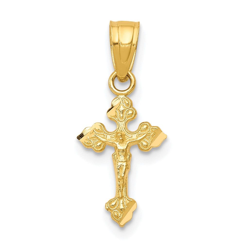 10k Tiny Crucifix Pendant, 18 x 9 mm