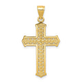 10k Textured Cross Pendant, 35 x 19 mm