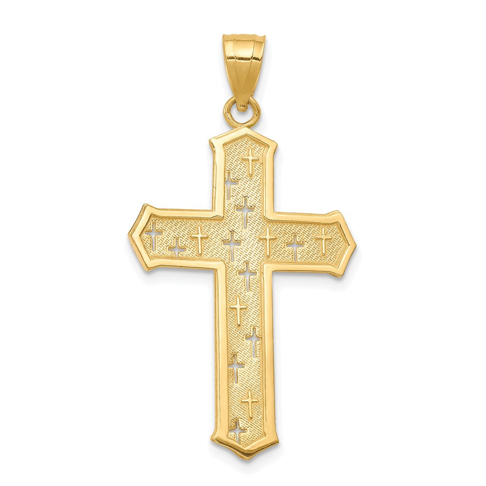 10k Passion Cross Pendant, 35 x 21 mm