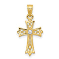 10k CZ Cross Pendant, 23 x 13 mm