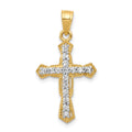 10k CZ Cross Pendant, 25 x 16 mm