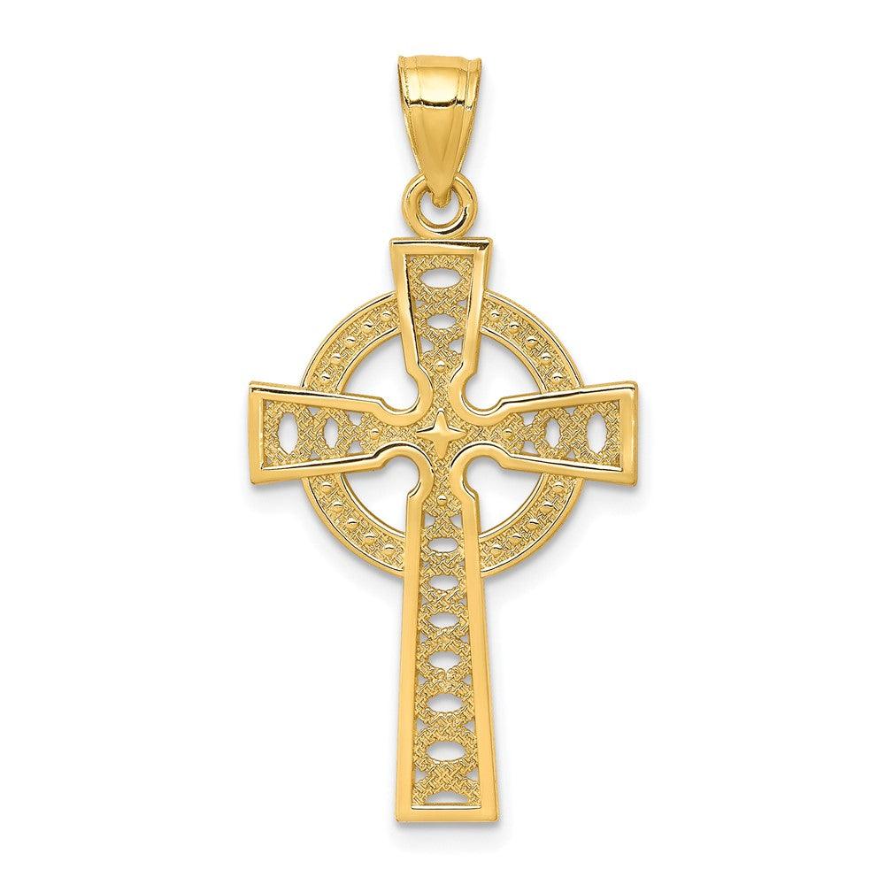 10k Iona Cross Pendant, 34 x 17 mm