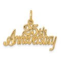 10k 25th ANNIVERSARY Charm, 20 x 25.7 mm