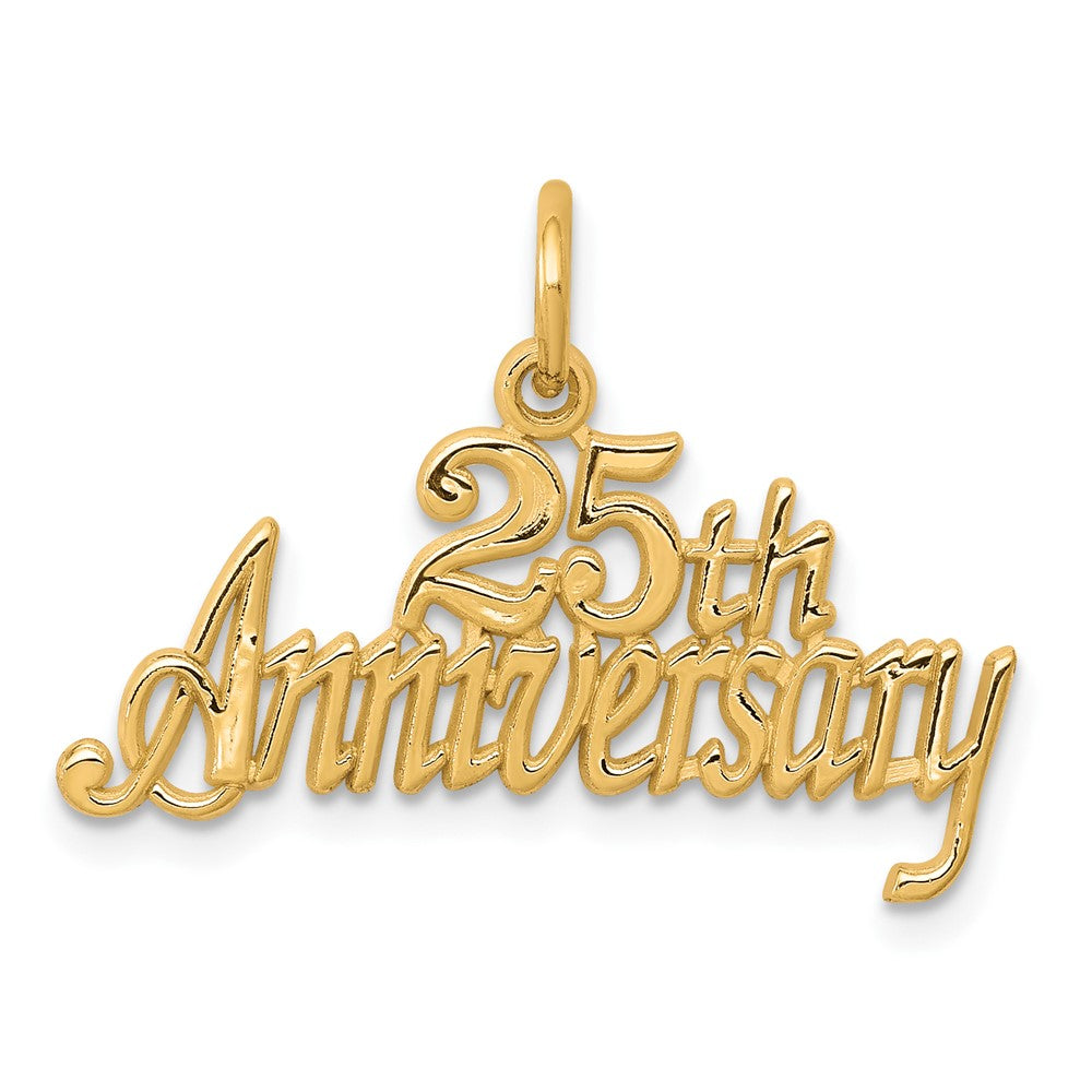 10k 25th ANNIVERSARY Charm, 20 x 25.7 mm