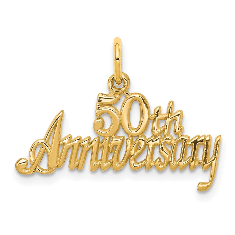 10k 50th ANNIVERSARY Charm, 18 x 24 mm