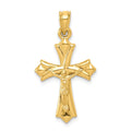 10k Reversible Crucifix / Cross Pendant, 25.5 x 15.87 mm