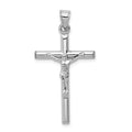 10k White Gold Crucifix Pendant, 32 x 19 mm