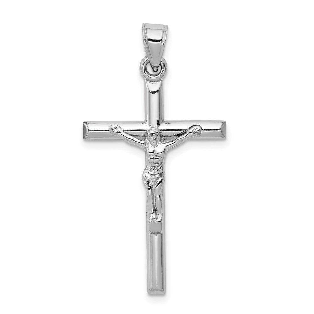 10k White Gold Crucifix Pendant, 32 x 19 mm