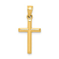 10k Polished Solid Cross Pendant, 19 x 11.77 mm