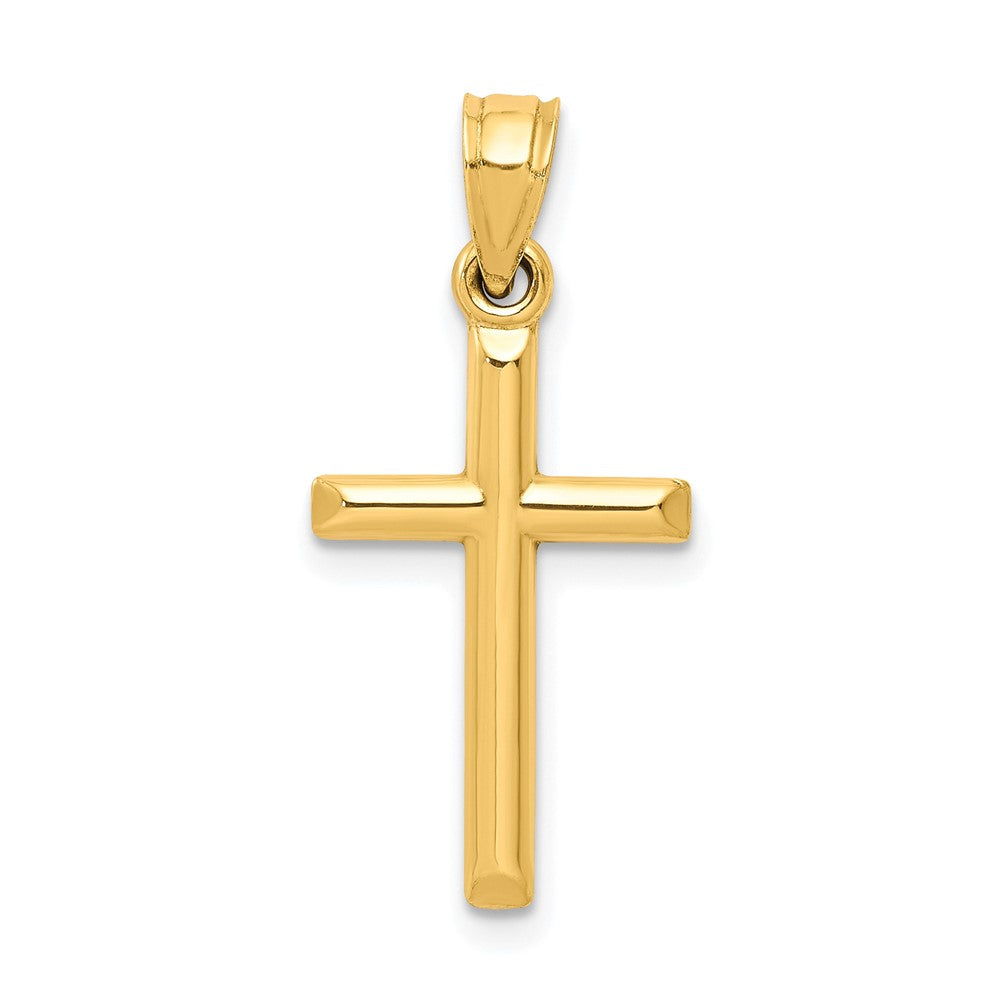 10k Polished Solid Cross Pendant, 19 x 11.77 mm