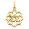 10k BABY GIRL Charm, 22 x 16 mm