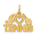 10K I Heart TENNIS Charm, 18 x 17 mm