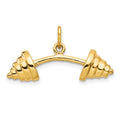 10k Solid Barbell Charm, 15 x 26 mm
