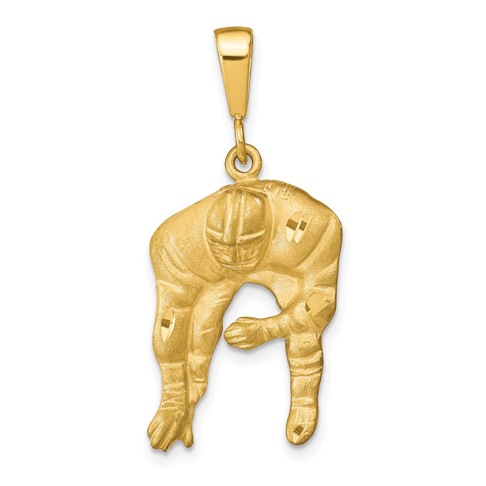 10K Football Player Charm, 34 x 16 mm