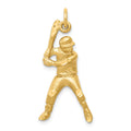 10K Baseball Player Charm, 30 x 16 mm
