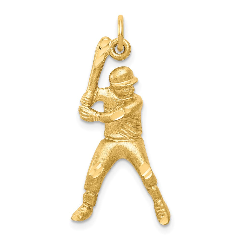 10K Baseball Player Charm, 30 x 16 mm