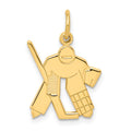 10K Hockey Goalie Charm, 22 x 16 mm