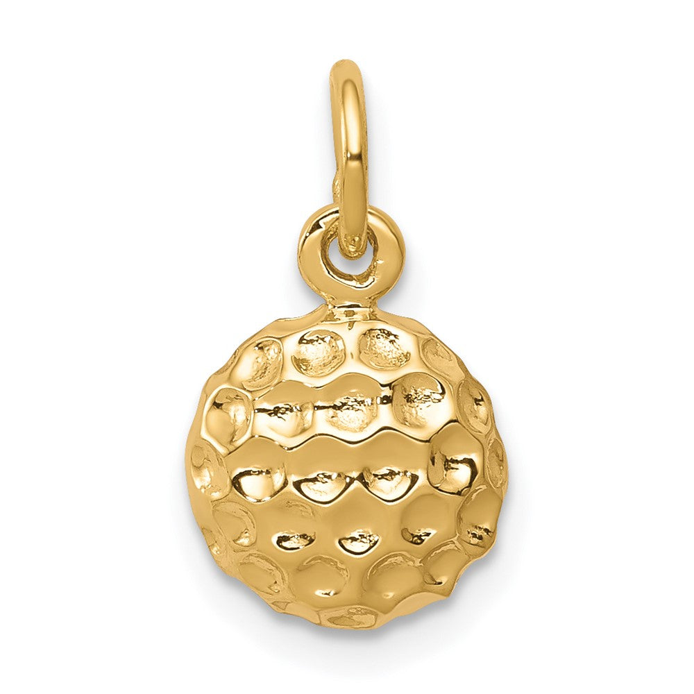 10K Golf Ball Charm, 15 x 11 mm