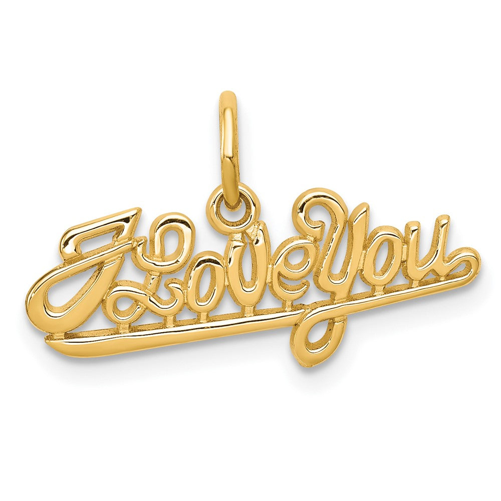 10K I LOVE YOU Script Charm, 6 x 22 mm