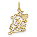 10K I LOVE YOU Charm, 20 x 18 mm