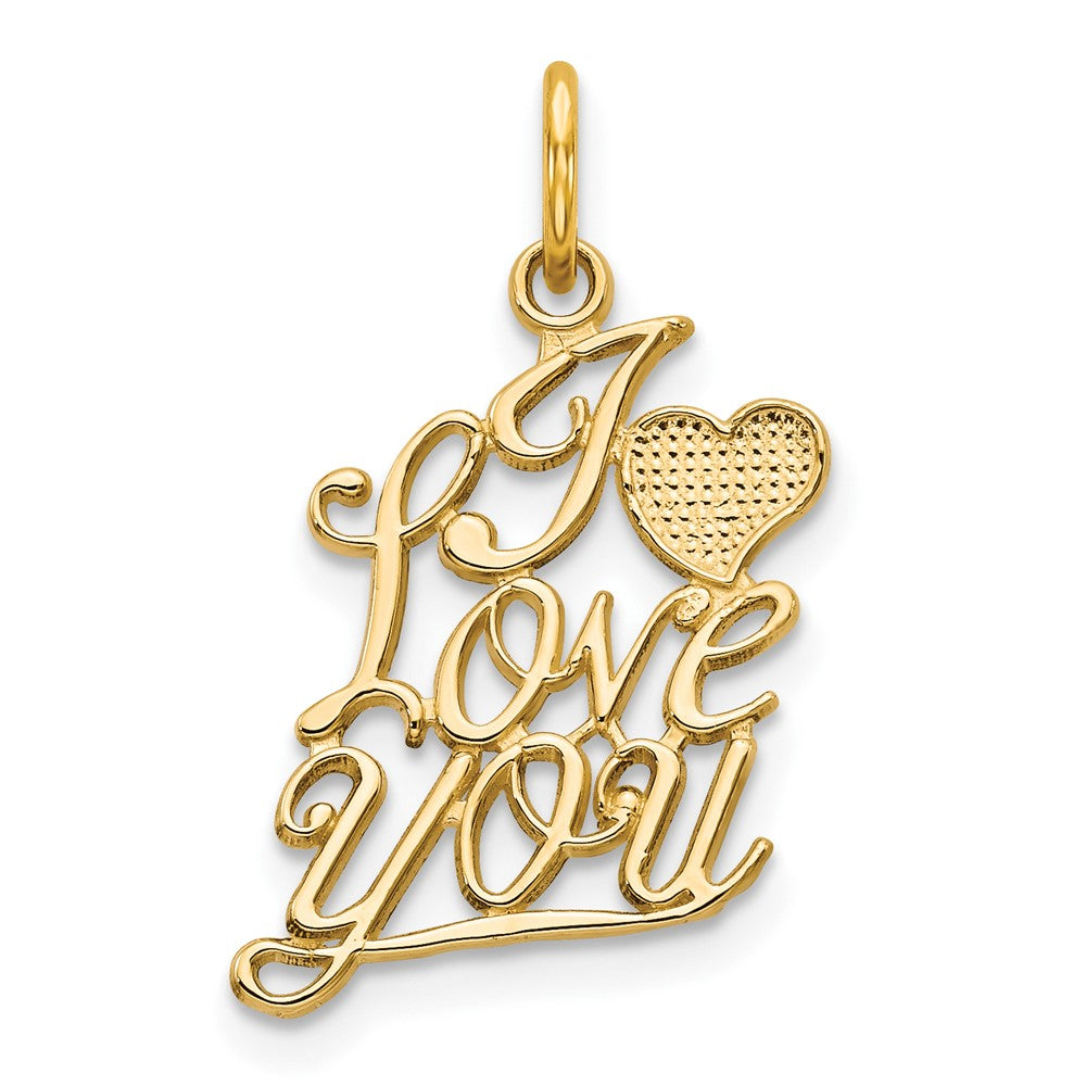 10K I LOVE YOU Charm, 20 x 18 mm