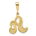 10k Large Filigree Initial A Pendant, 25 x 16 mm