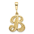 10k Large Filigree Initial B Pendant, 25 x 16 mm