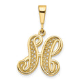 10k Large Filigree Initial H Pendant