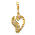 10k Large Filigree Initial V Pendant