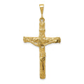 10k Textured Crucifix Charm, 47 x 24 mm