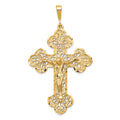 10K Large Filigree Budded Crucifix Pendant, 55 x 32 mm