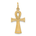 10k Solid Flat-Backed Ankh/Egyptian Cross Pendant, 27 x 13 mm