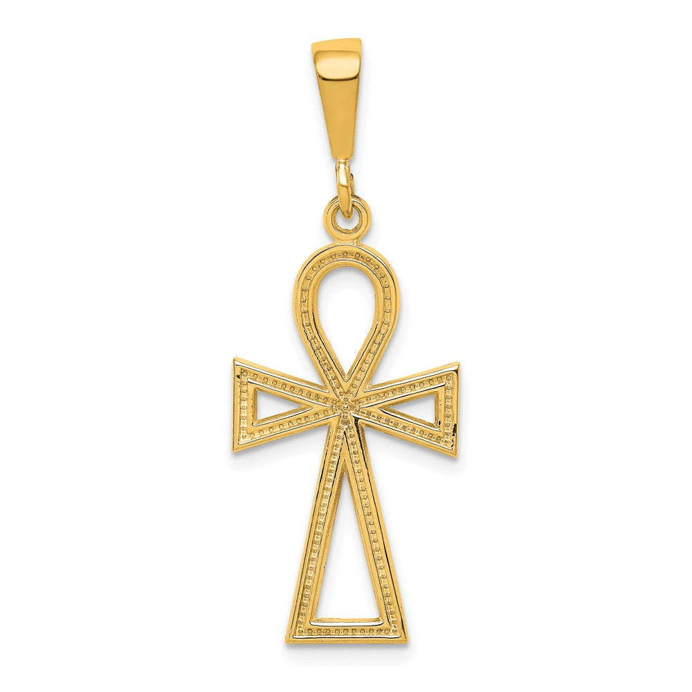 10K Ankh Cross Charm, 35 x 15 mm