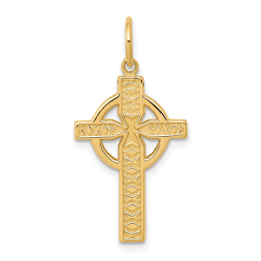 10K Iona Cross Charm, 30 x 16 mm
