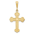 10k Fancy Budded Cross Charm, 35 x 16 mm