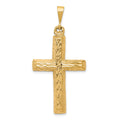 10k Diamond-cut Cross Pendant, 45 x 21 mm