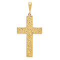 10k Polished Large Nugget Cross Pendant, 45 x 23 mm