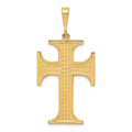10k Large Textured Cross Pendant, 44 x 23 mm