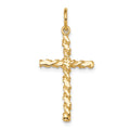 10K Nugget Cross Charm, 30 x 16 mm