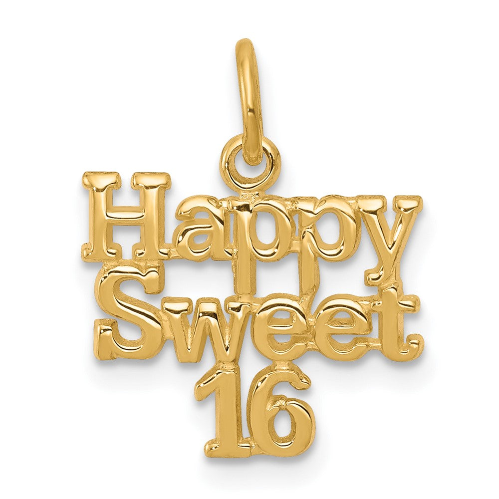 10k HAPPY SWEET 16 Charm, 15 x 12 mm