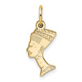 10k Solid Nefertiti Charm, 20 x 9 mm