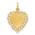 10k Scalloped Border Heart Charm, 20 x 12 mm