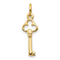 10k Solid Key Charm, 22 x 5 mm