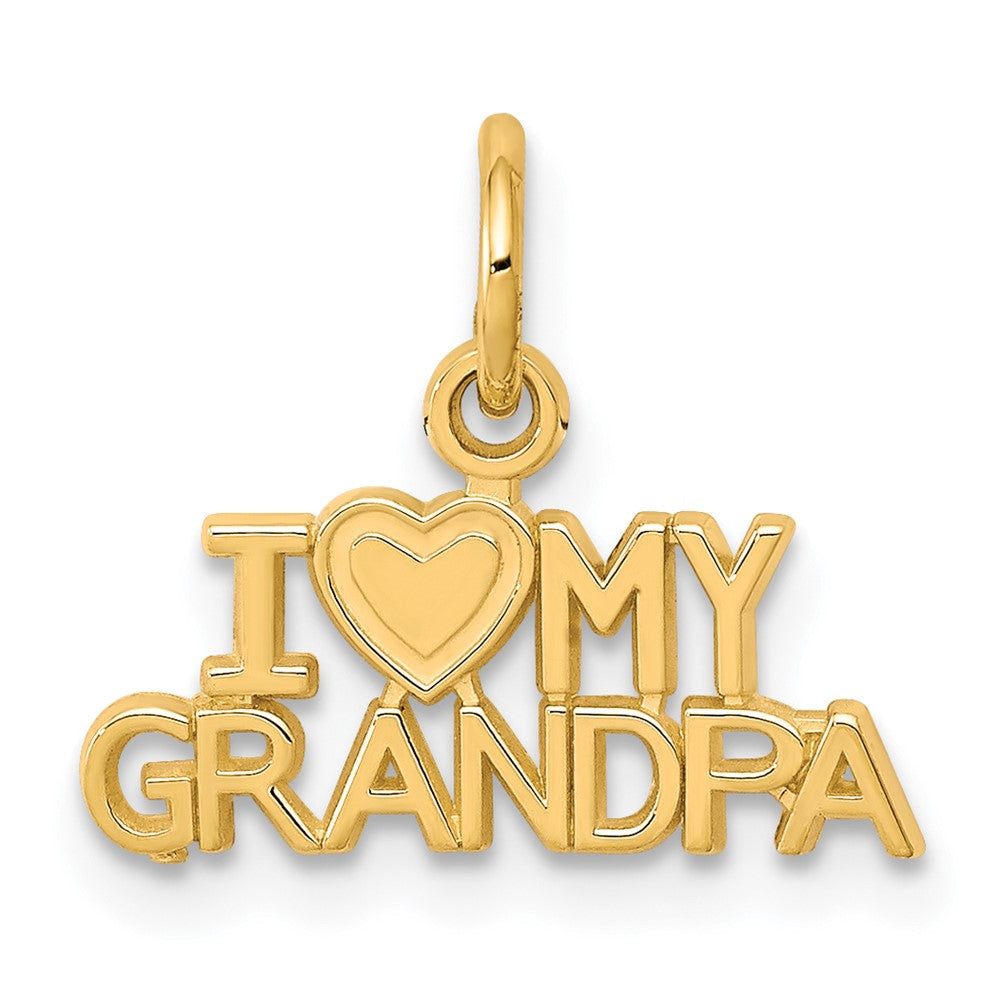 10K I Heart MY GRANDPA Charm, 14 x 16 mm