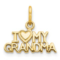 10K I Heart MY GRANDMA Charm, 13 x 16 mm
