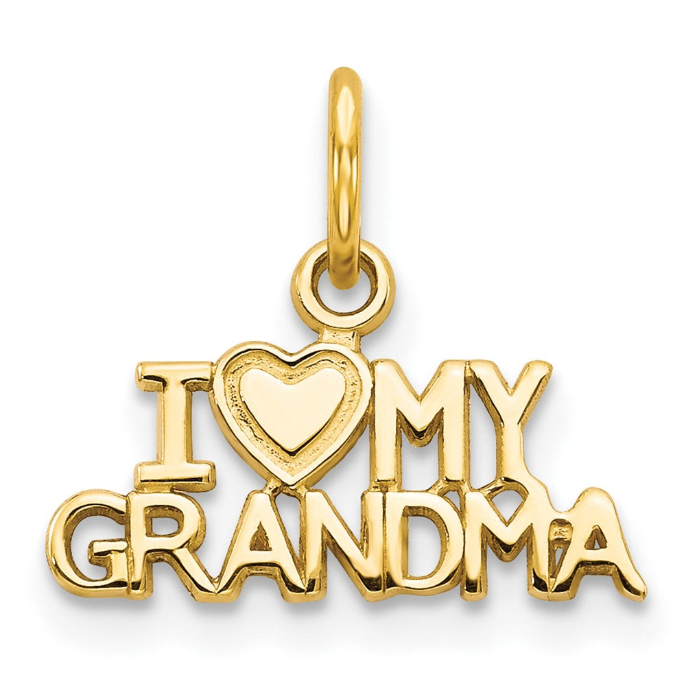 10K I Heart MY GRANDMA Charm, 13 x 16 mm