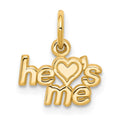 10K HE Hearts ME Charm, 15 x 13 mm
