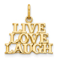 10K LIVE LOVE LAUGH Charm, 20 x 16 mm